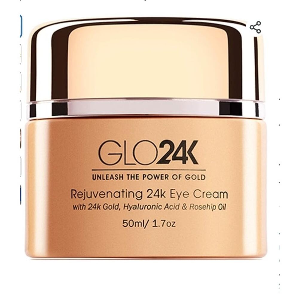 ANTI AGING EYE CREAM GLO24K REJUVENATING CREAM MINIMIZES WRINKLES & FINE LINES